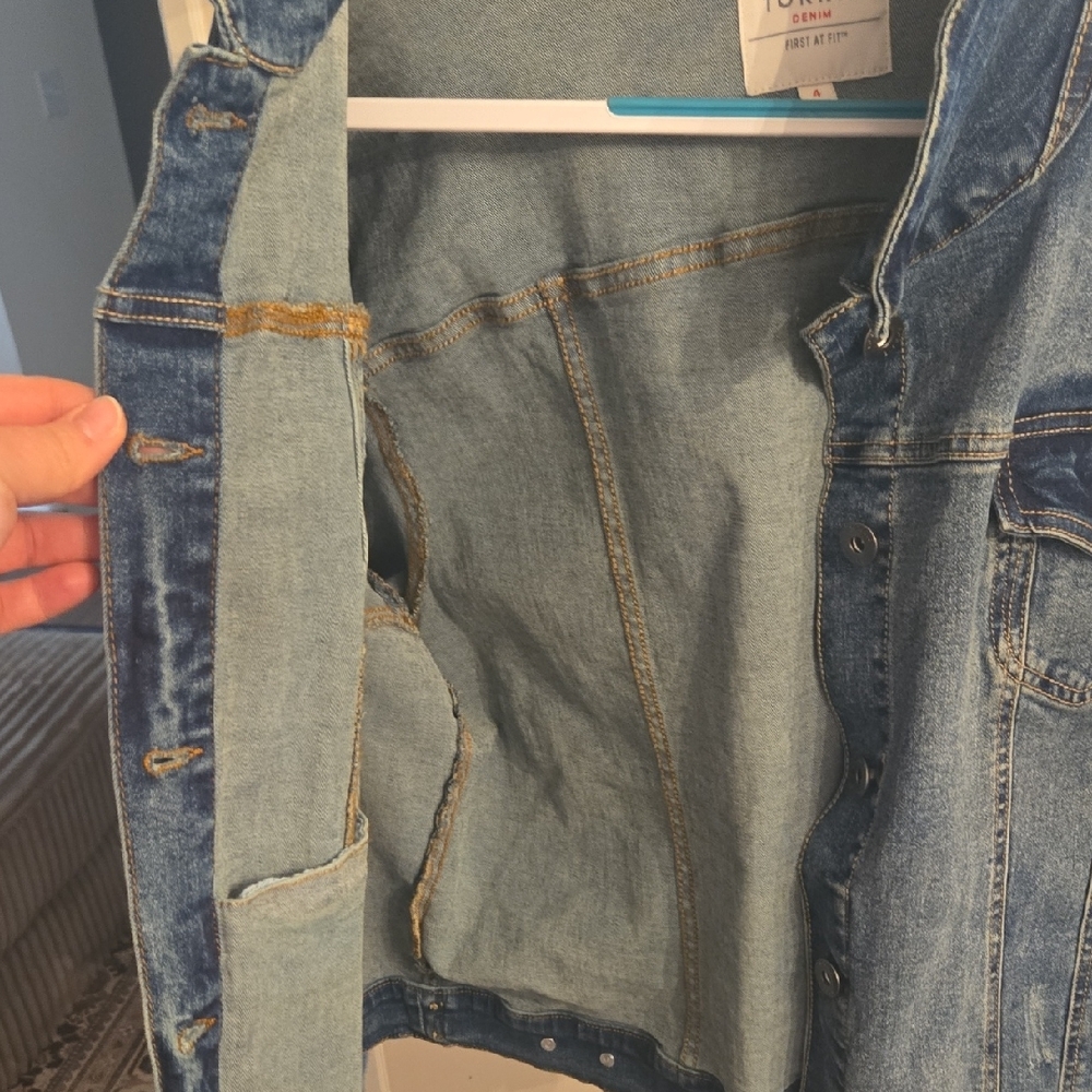 Torrid Blue Denim Jacket with Button Accents - Picture 2 of 10